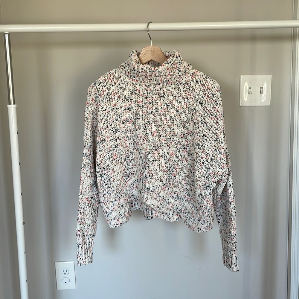 Moon & Madison Oversized Cropped Knit Turtleneck Sweater
